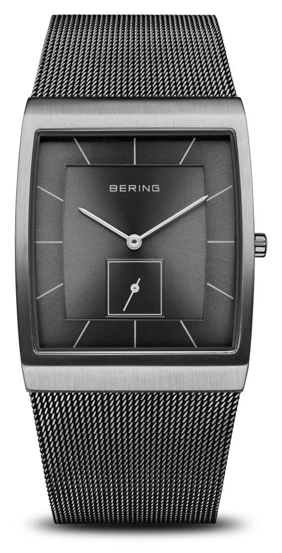 Bering Cadran gris classique pour homme / bracelet en maille montre
