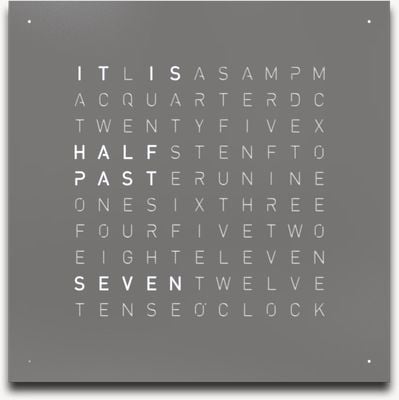 QLOCKTWO EARTH 45 STEEL SERIES GREY PEPPER (English) - RAL 9005 Black QT4ENGRPC-UK BLACK