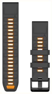 Garmin Alleen Quickfit® 22 horlogeband, grafiet/vonkont oranje siliconen 010-13392-05