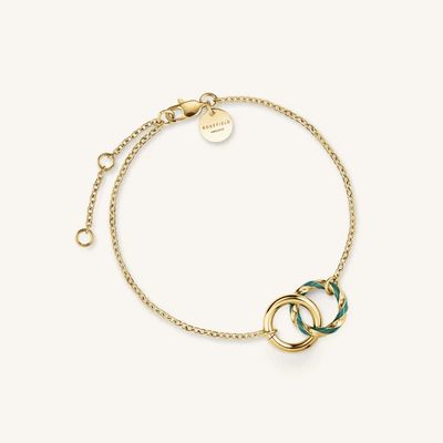 Rosefield Jewellery Emerald Duo Gold Plated Bracelet JBEDG-J715