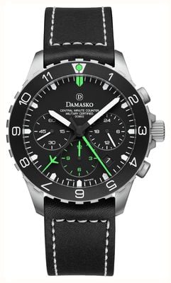 Damasko DC86/2 Chronograph Manufacture Automatic (42mm) Black Dial / Black Snow Calf Leather Strap DC86/2 BLACK CALF LEATHER