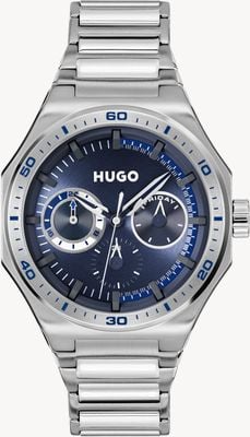 HUGO #grail sport multifonction (44 mm) cadran bleu / bracelet en acier inoxydable 1530400
