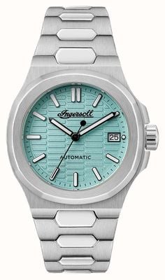 Ingersoll THE CATALINA Automatic (38mm) Honeycomb Textured Turquoise Dial / Stainless Steel Bracelet I14601