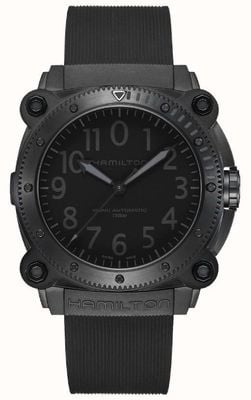 Hamilton Kaki marine Belowzero automatique titane *tenet - 2020* (46 mm) cadran noir / bracelet silicone noir H78505330