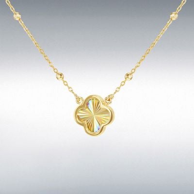 9CT RAINBOW CLOVER PETAL CURB/BL16-18 1.19.3330