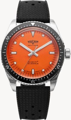 Vulcain Skindiver nautique 自动机械腕表（38毫米）橙色表盘 / 黑色 Tropic 橡胶表带 660170A67.BAR200