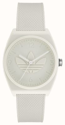 Adidas Projeto dois | mostrador branco | pulseira de silicone branca AOST22035