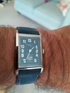 Customer picture of Duckworth Prestex Mostrador retangular azul Centenário (24 mm) / pulseira de couro azul D803-03-D