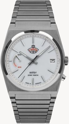RUHLA Space control solaire (40 mm) cadran blanc / bracelet acier inoxydable 4640M1