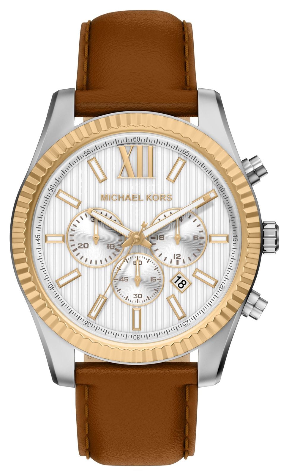 Michael Kors Lexington Chronograph (45 Mm), Silbernes Uhr