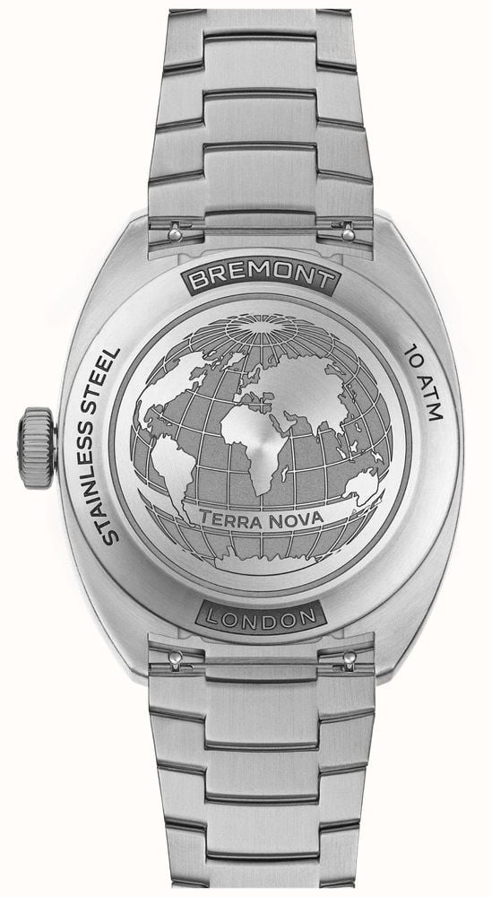 Bremont Terra Nova Jumping Hour Automatic (40.5mm) Black Lacquered Dial / Stainless Steel Bracelet TN40-JH-SS-BK-B - vista alternativa 2