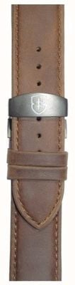 Elliot Brown Bracelet déployant en cuir marron de 22 mm pour hommes uniquement STR-L08