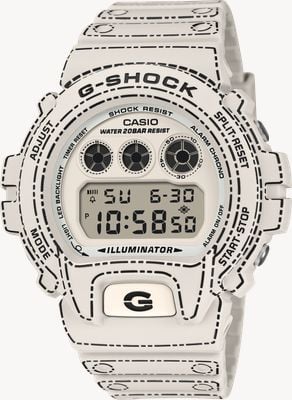 Casio G-Shock 6900 Series - Origami Edition (50mm) Positive Digital Display / White Resin Band DW-6900RGM-5ER