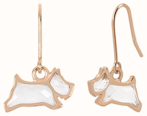 Radley Jewellery Dangle Earrings | Rose Gold Plated | Crystal Dogs RYJ1308