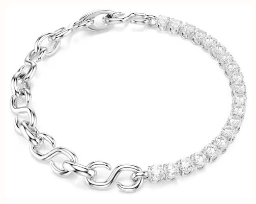 Swarovski Matrix bracelet, Round cut, White, Rhodium plated 5753926