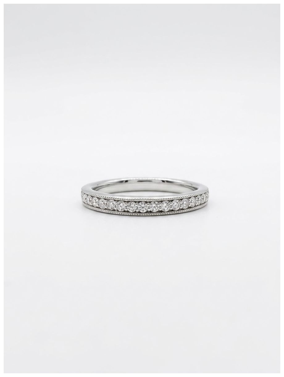 GEMEX 0.25ct Round Brilliant Natural Diamond Platinum Half Jewellery