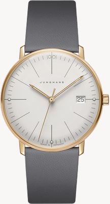 Junghans マックスビルダメンクォーツ|グレーストラップサファイアクリスタル 47/7853.02