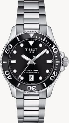 Tissot Seastar 1000 36mm | ブラックダイアル | ステンレススチールブレスレットウォッチ T1202101105100