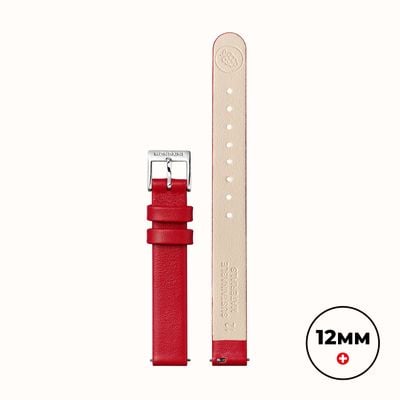 Mondaine Cinturino in pelle vegana color uva - rosso - (12 mm) FG311230Q