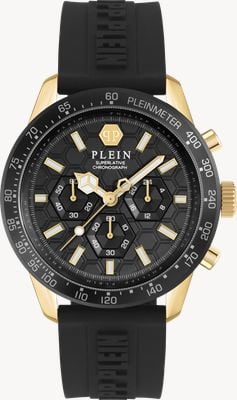 Philipp Plein HYPER-SPORT PLEINMETER (44mm) Black Chronograph Dial / Black Silicone Strap PWPYA0224