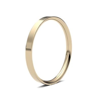 James Moore Wedding Ring | 9 Karat Gelbgold | 2 mm | leicht | Größe flacher Court | ag_2gle-9y AG_2GLE-9Y