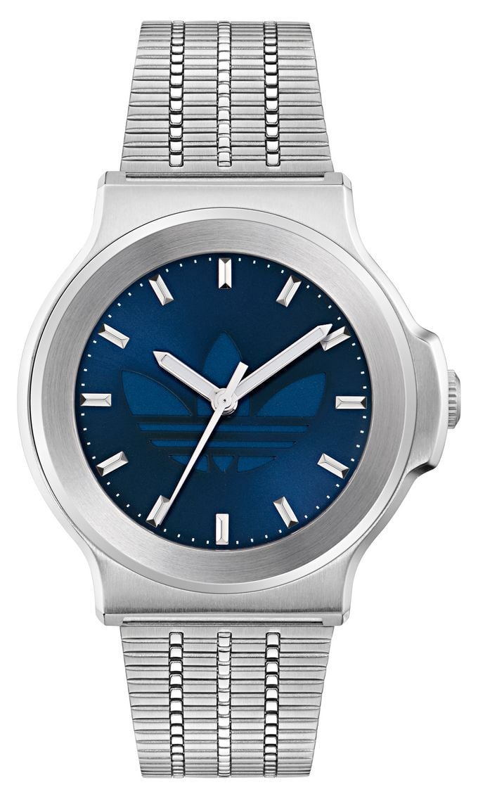 Adidas EXPRESSION THREE 41mm Blue Dial  Stainless Steel Watch