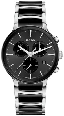RADO Centrix Chronograph (41 mm) schwarzes Zifferblatt / schwarze Hightech-Keramik & Edelstahlarmband R30210152