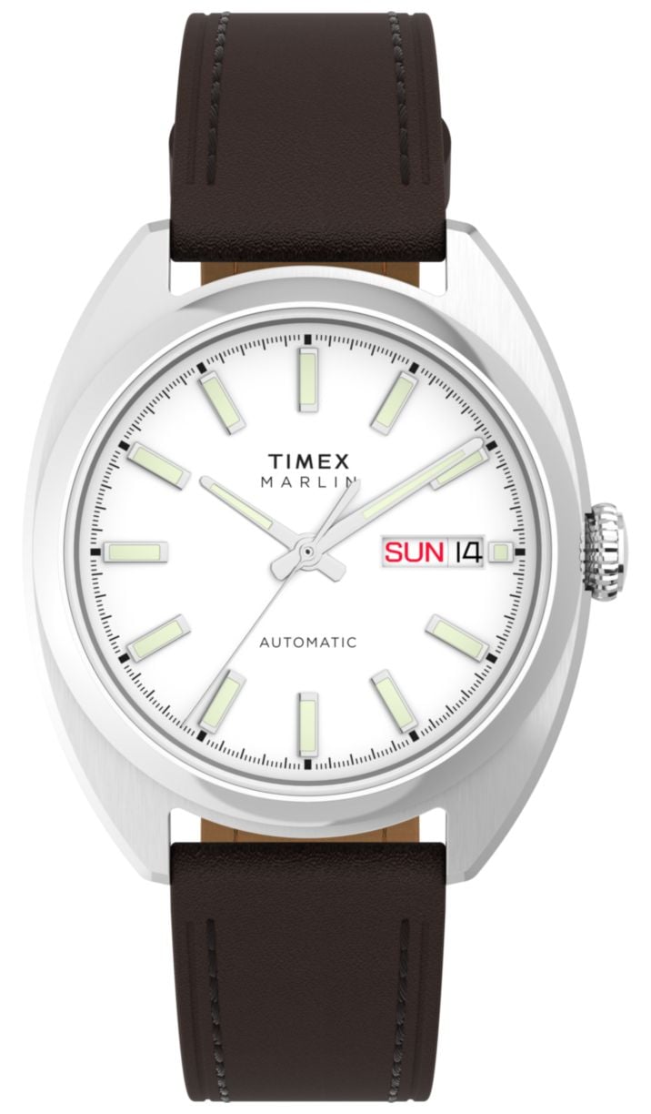 Timex Marlin Draper DayDate Automatic 37mm White Dial  Watch