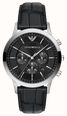 Emporio Armani Quartz Chronograph (43mm) Black Sunray Dial / Black Leather Strap AR11820