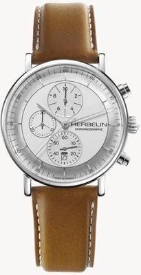 Herbelin Reloj Inspiration con correa de piel marrón para hombre 35647AP12GD