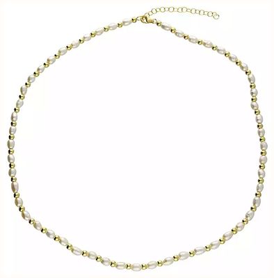 James Moore CME JAMES MOORE gold plated alternate bead oval freshwater pearls H5097/Y