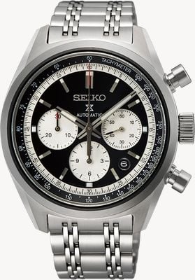 Seiko Chronographe mécanique Prospex Speedtimer « noir brillant » 1972 SRQ053J1