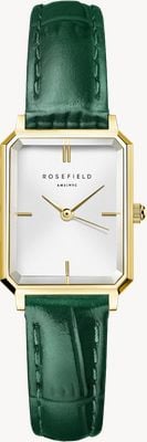 Rosefield Octagon XS (19.5mm) White Dial / Emerald Green Leather Strap OWGLG-O86