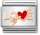 Nomination Classic Love Heart 9ct Rose Gold & Steel Enamel Charm 430202/10