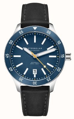 STERNGLAS Marus 2.0 Edition Küste Automatic Limited Edition (42mm) Blue Dial / Black Leather Strap S02-MAK06-HY03