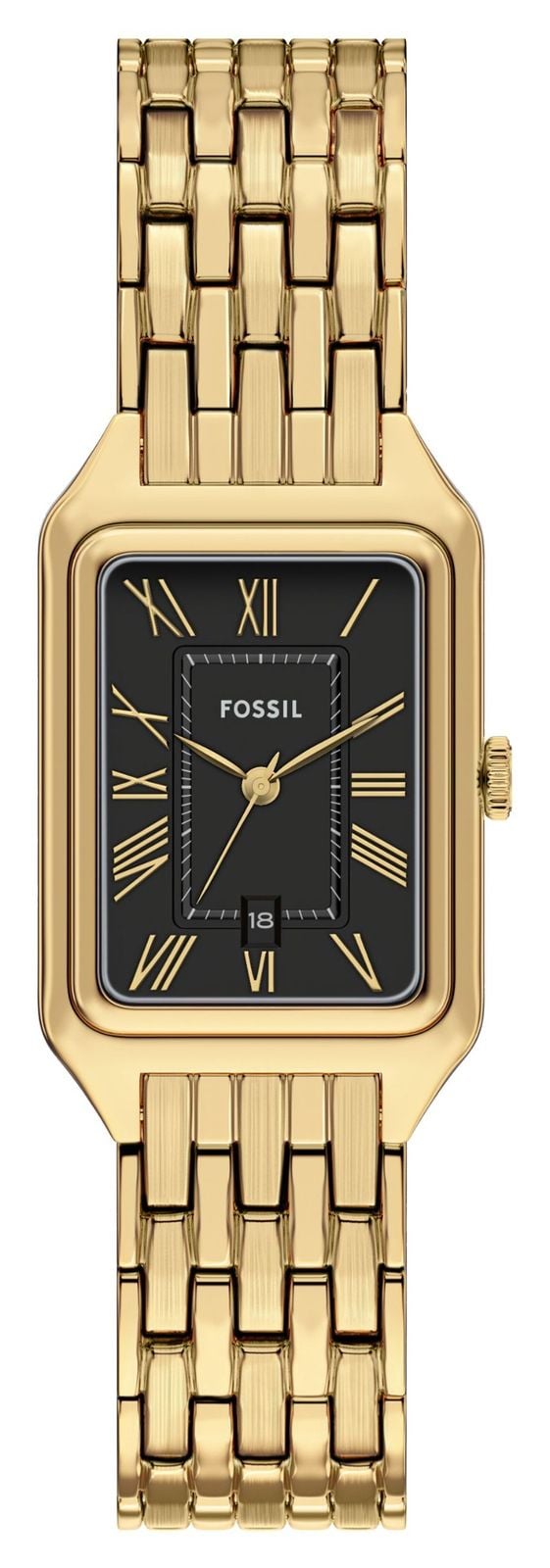 Fossil Raquel (23 mm) cadran noir / bracelet en acier montre