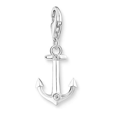 Thomas Sabo Silver Charm Pendant Anchor With Zirconia 2166- Jewellery