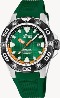 Lotus Diver 200m Quartz (45mm) Green Dial / Green Rubber Strap L18927/3