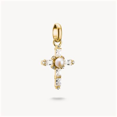 Thomas Sabo Charm pendant vintage cross Connect gold-plated CC1287-445-14