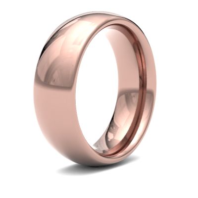James Moore Wedding Ring | Or rose 18 carats | 7 mm | lourd | taille cour traditionnelle | ag_7lhc-18r AG_7LHC-18R