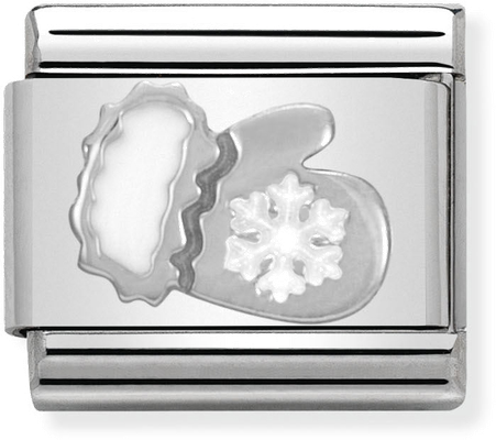Nomination Classic Glove Snowflake Sterling Silver & Steel Enamel Charm 330204/03