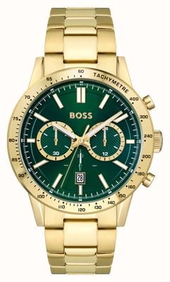 BOSS Men's Allure | Green Dial | Gold Stainless Steel Bracelet 1513923