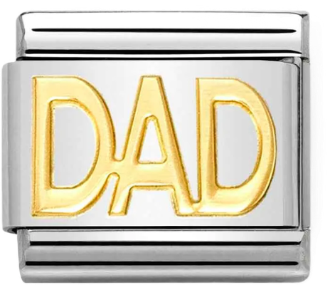 Nomination Classic Dad Link Charm In Bonded Yellow Gold 030107/11