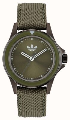 Adidas Expression one cadran vert bracelet en nylon vert AOFH23017