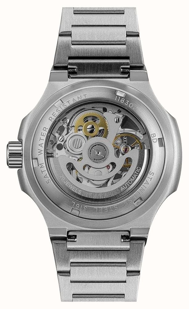 Ingersoll THE FRAME Automatic (47mm) Grey Skeleton Dial / Stainless Steel Bracelet I18302 - alternate view 4