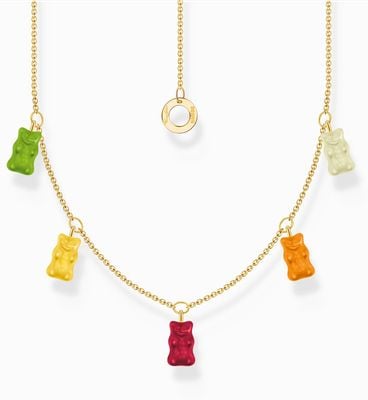 Thomas Sabo x HARIBO Multicoloured Goldbears Gold-Plated Sterling Silver Necklace 45cm KE2205-413-7-L45V