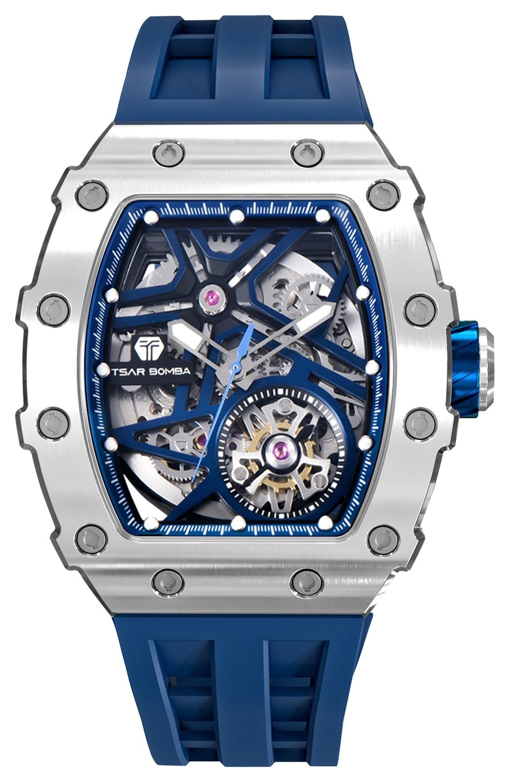 TSAR BOMBA Elemental Series Automatic (43.5mm) Blue Skeleton Watch