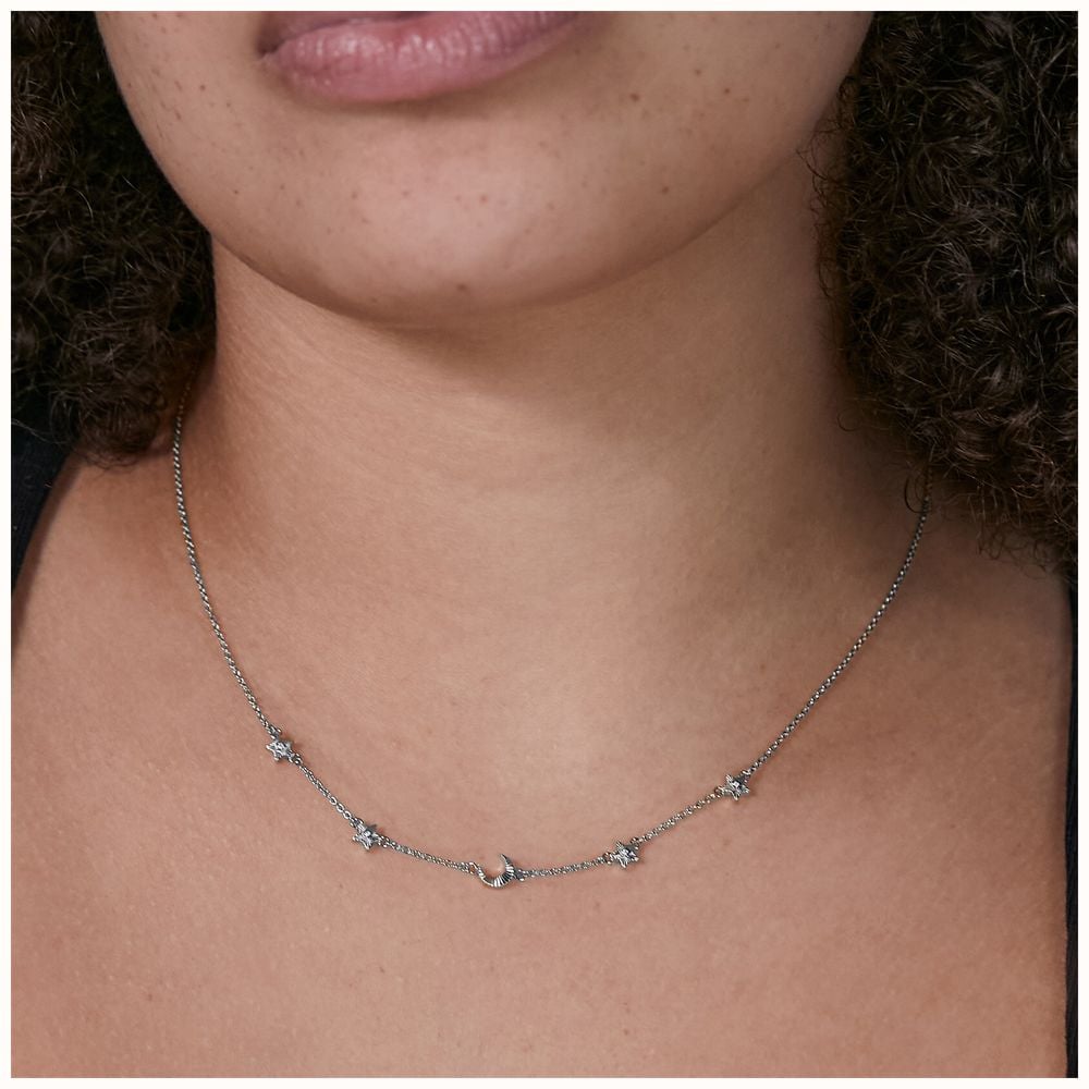 Olivia Burton Celestial Mini North Star and Moon Silver Tone Necklace 24100620 - vista alternativa 3