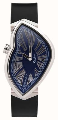Exaequo Melting Watch Revolve ss 316l (33 mm) niebieska tarcza / czarny silikonowy pasek EX 0031.0004