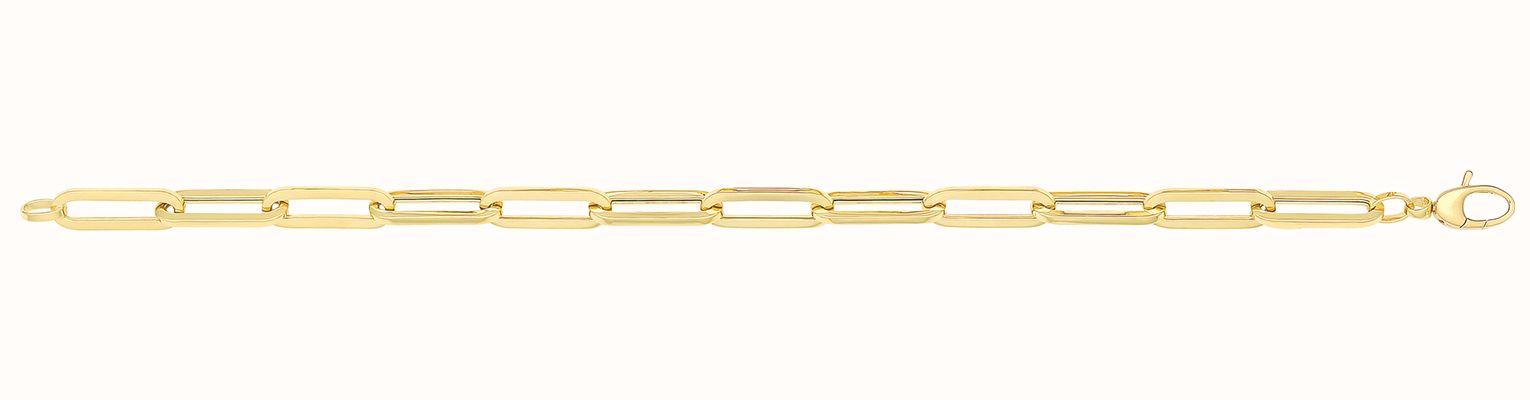 James Moore TH Ladies 9ct Yellow Gold Ladies 7.5"" Paperclip Bracelet BR647
